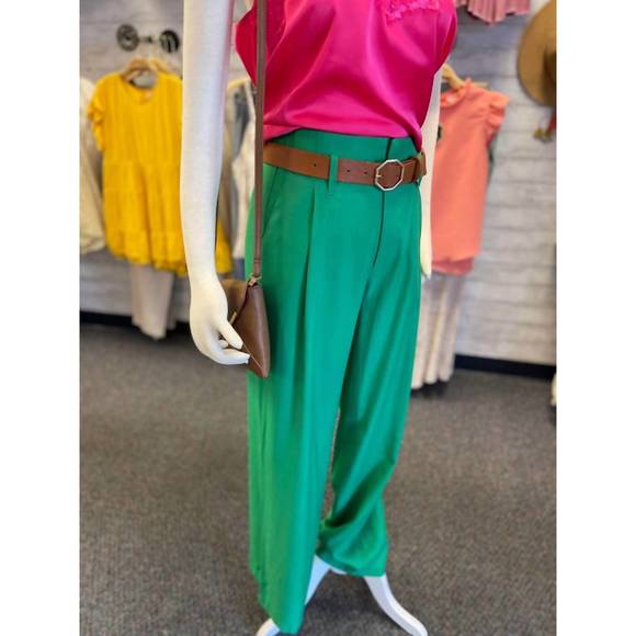 NEW ELLISON wide leg trouser in green - Picture 4 of 4